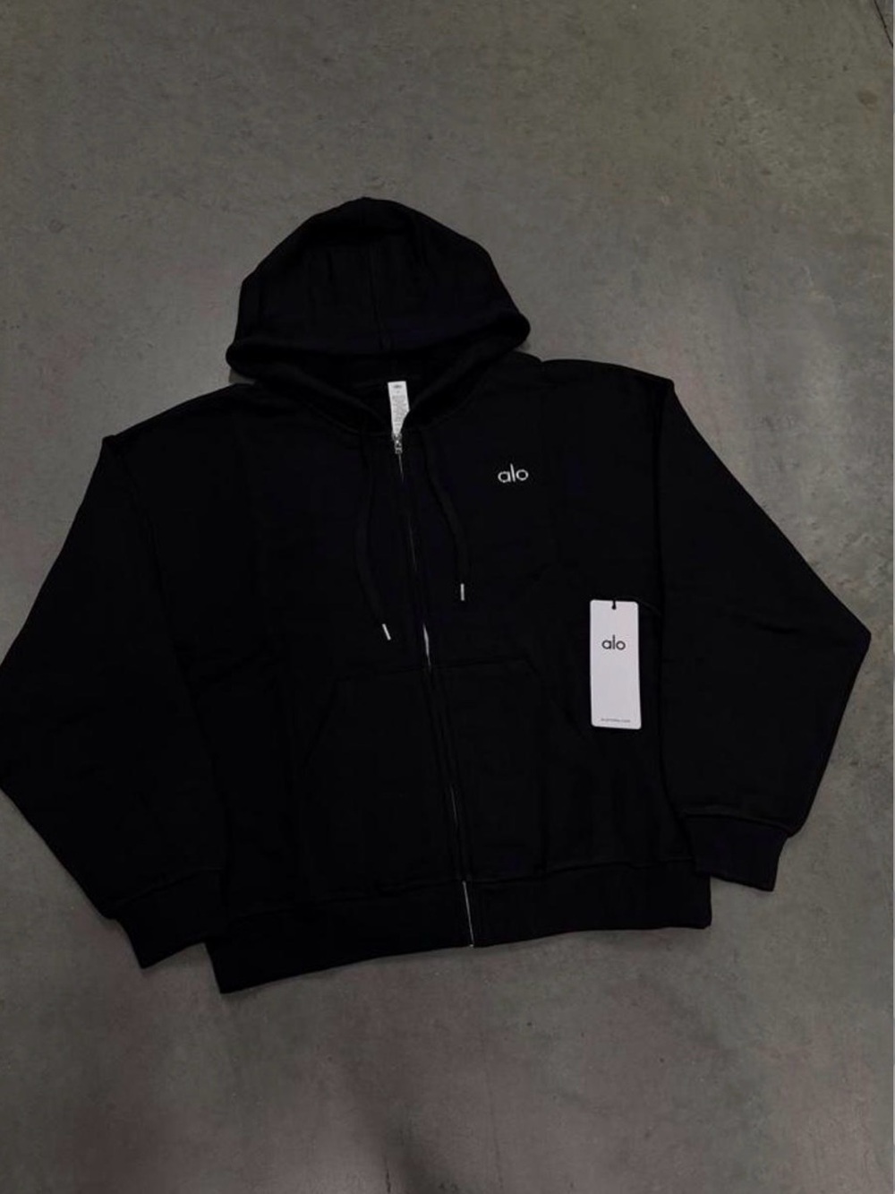 Black Full-Zip Hoodie Sweater Size M